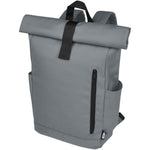 Branded Byron 15.6" GRS RPET roll-top backpack 18L