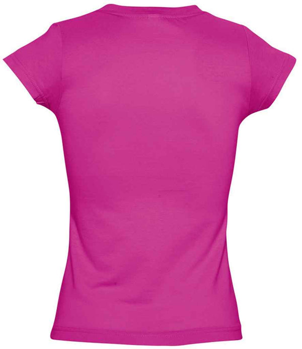 SOL'S Ladies Moon V Neck T-Shirt Fuchsia