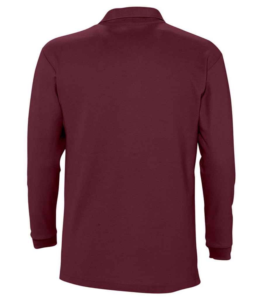 SOL'S Winter II Long Sleeve Cotton Piqué Polo Shirt Burgundy