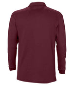 SOL'S Winter II Long Sleeve Cotton Piqué Polo Shirt Burgundy