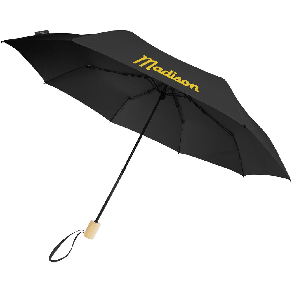 Branded Birgit 21'' foldable windproof recycled PET umbrella