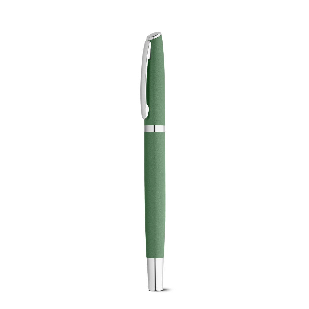 RE-LANDO-SET. Roller and ball pen set with 100% recycled aluminium body