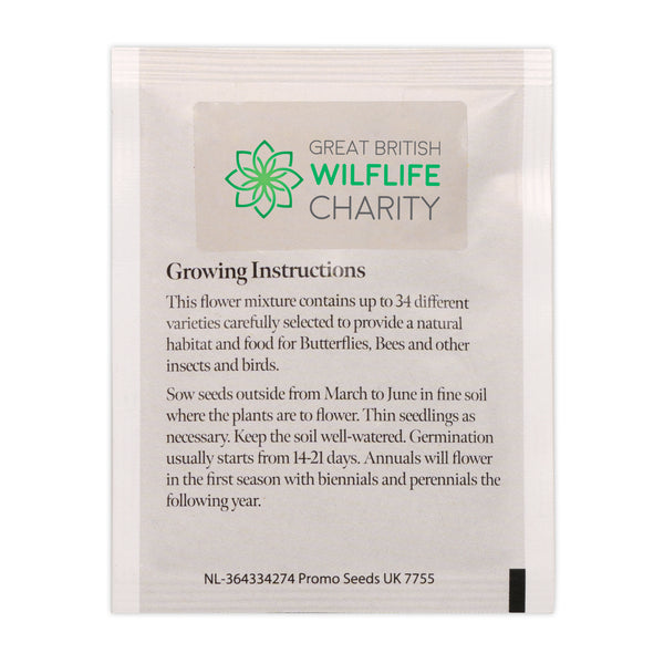 Seed Packet with Sticker to back Butterfly & Bee Mix