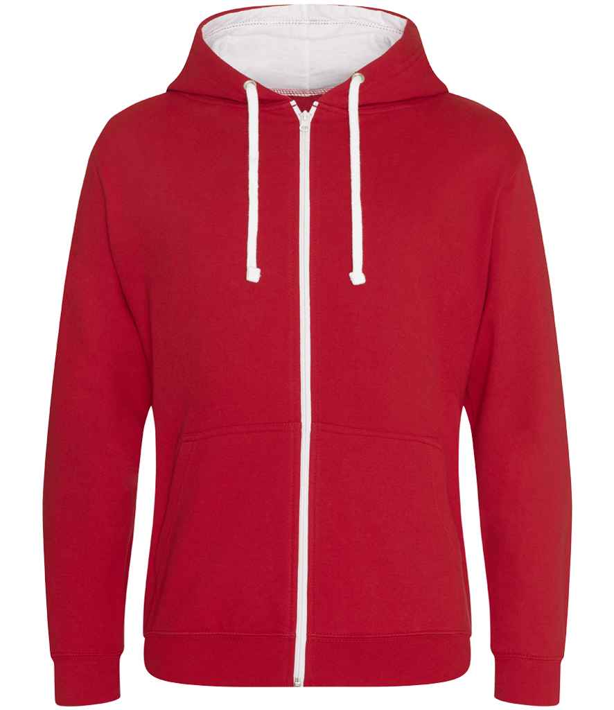 AWDis Varsity Zoodie Fire Red/Arctic White