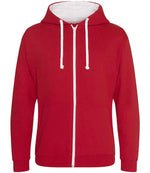 AWDis Varsity Zoodie Fire Red/Arctic White