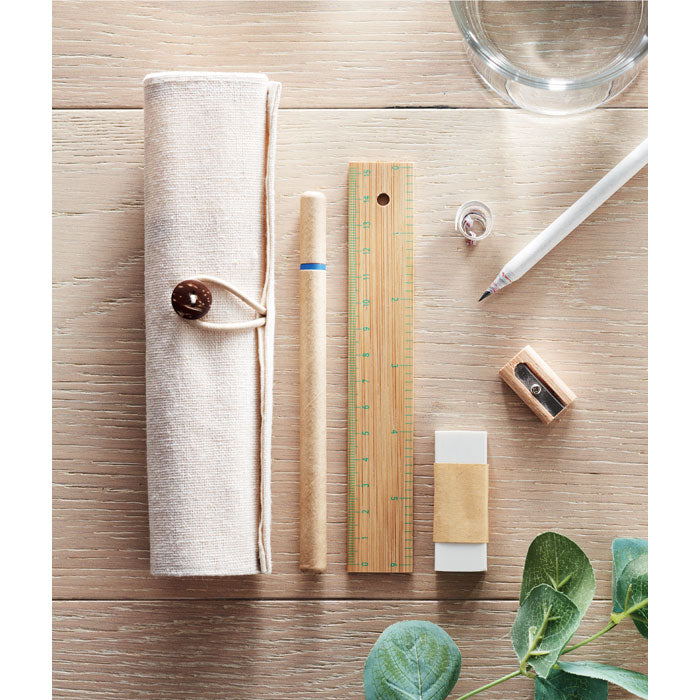 Stationery set in cotton pouch