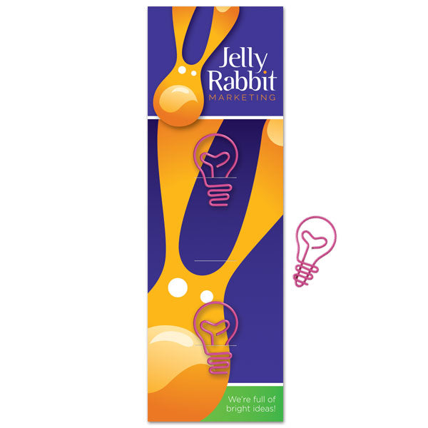 Light Bulb Shaped Paper Clips on Printed Backing Card
