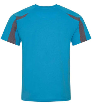 AWDis Cool Contrast Wicking T-Shirt Sapphire Blue/Charcoal
