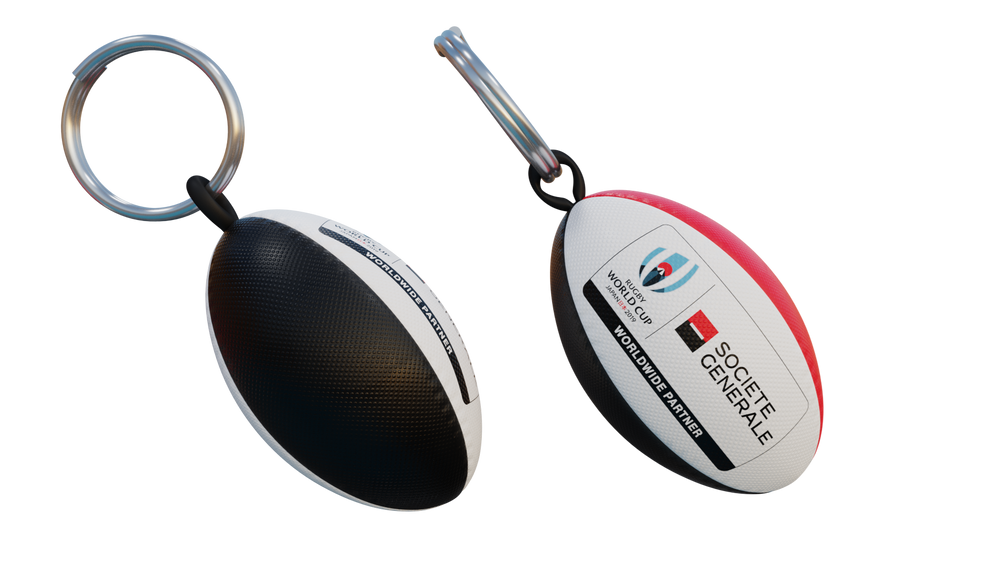 Branded Rugby Ball Keyring