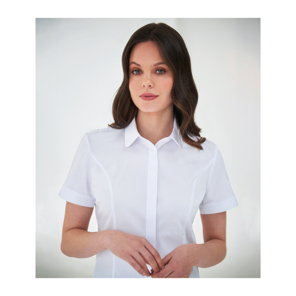 Brook Taverner Ladies Soave Short Sleeve Poplin Shirt