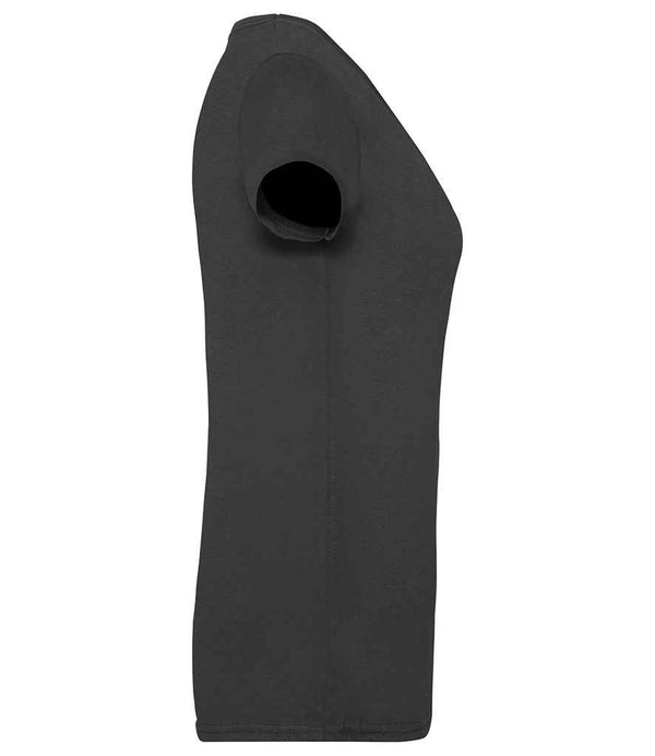 Fruit of the Loom Lady Fit Value V Neck T-Shirt Black