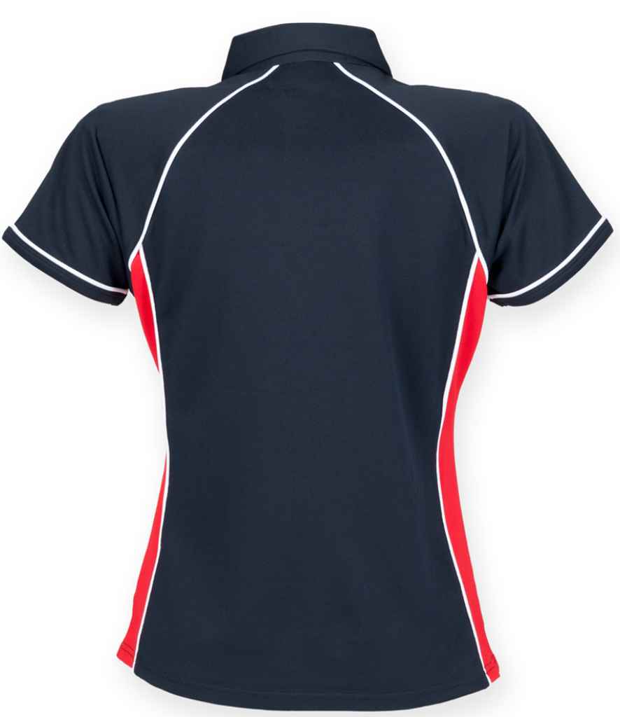Finden + Hales Ladies Performance Piped Polo Shirt Navy/Red/White