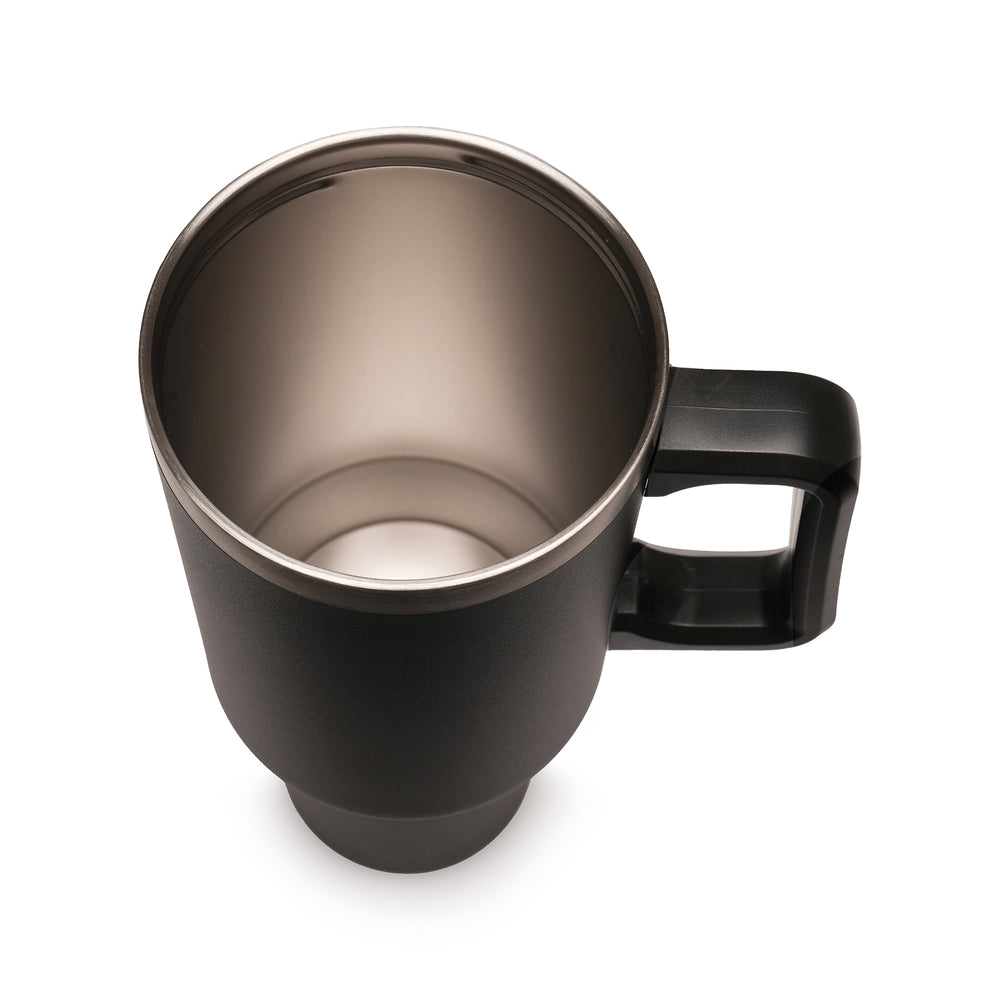 Everest BLACK Stainless Steel Mug with Straw and Handle - 1182ml