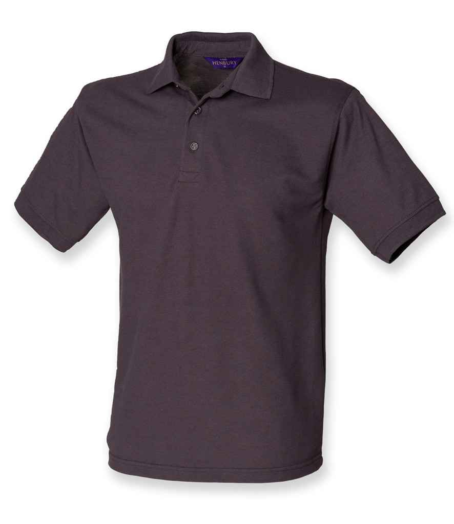 Henbury Heavy Poly/Cotton Piqué Polo Shirt Dark Grey