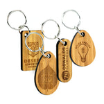 Bamboo Keyrings in Bespoke Shapes, Single Sided