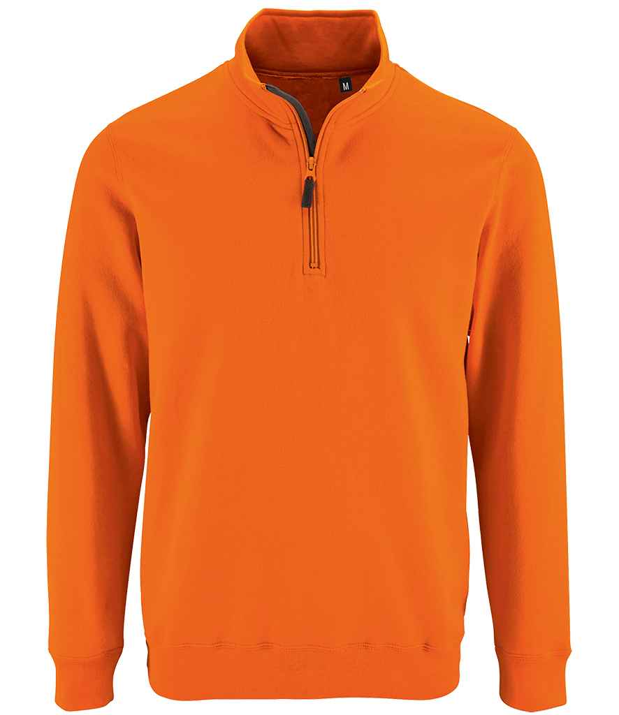 Branded SOL'S Stan Contrast Zip Neck Sweatshirt