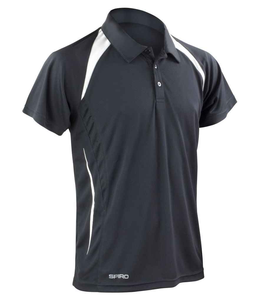 Spiro Team Spirit Polo Shirt Black/White