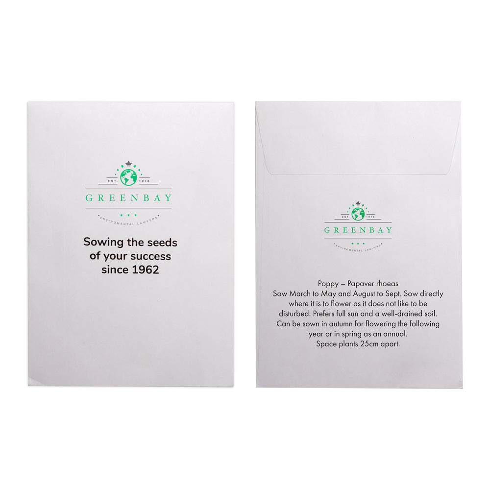 Seed Pack in White Paper Envelope Poppy