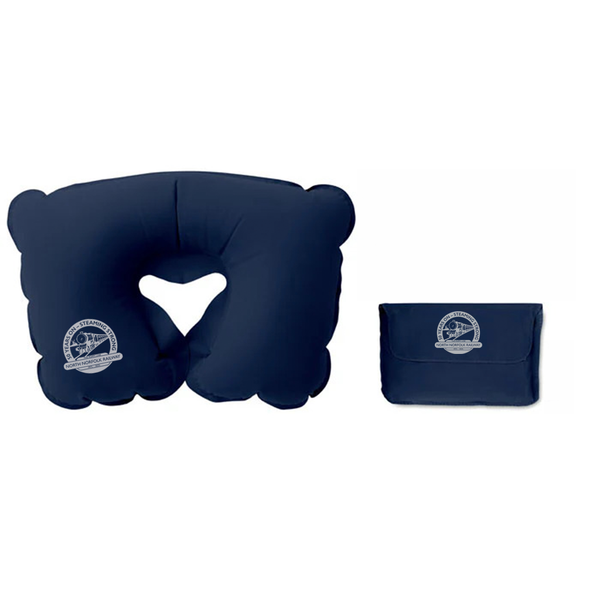 Inflatable pillow in pouch