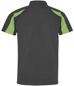 AWDis Cool Contrast Polo Shirt Charcoal/Lime Green