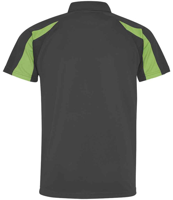 AWDis Cool Contrast Polo Shirt Charcoal/Lime Green