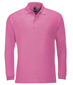 SOL'S Winter II Long Sleeve Cotton Piqué Polo Shirt Flash Pink