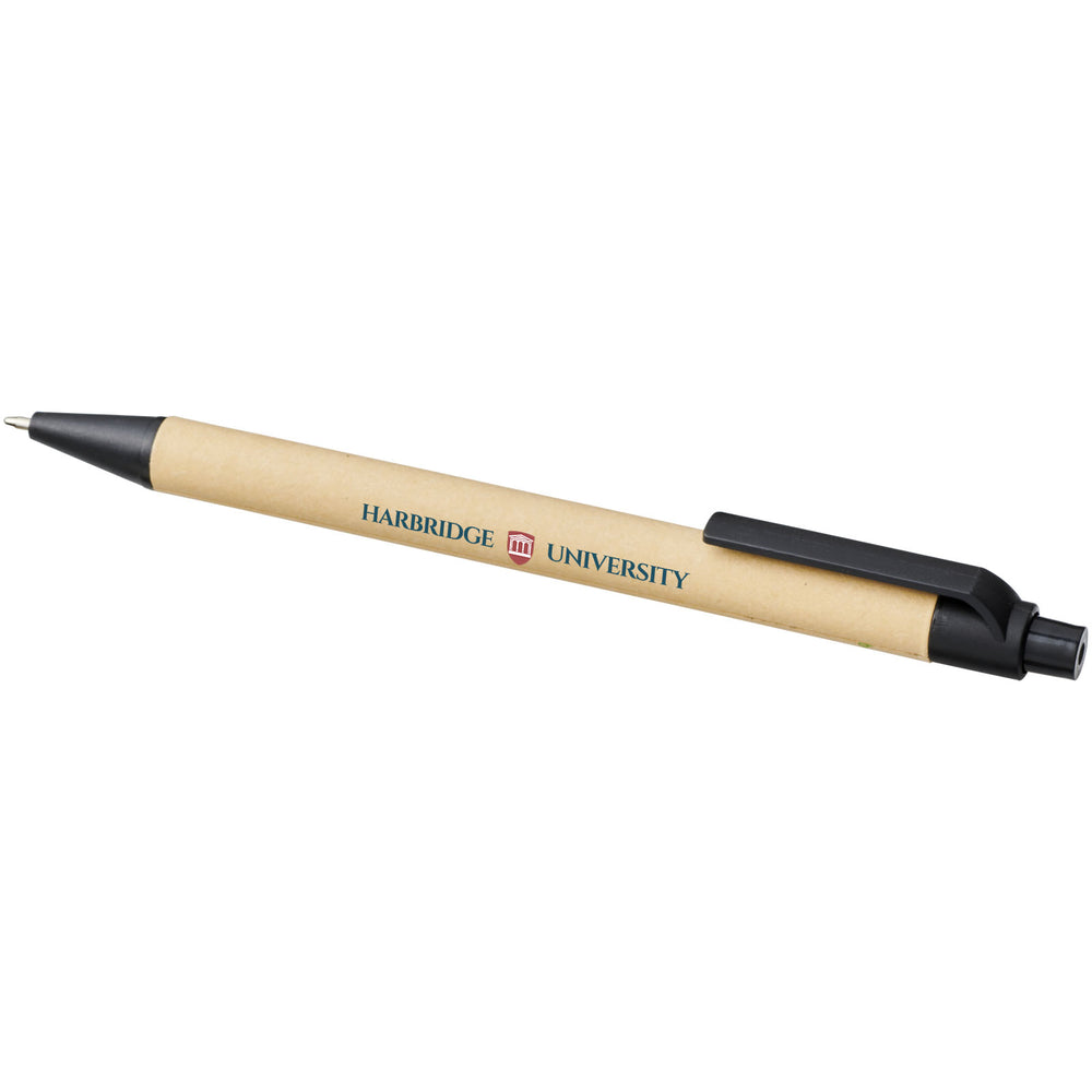 Branded Berk recycled carton and corn plastic ballpoint pen