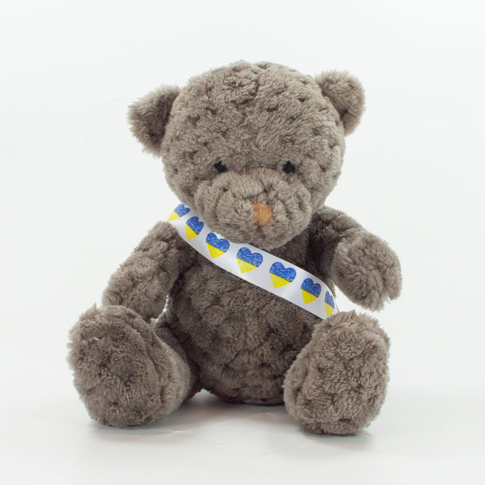 Sash Bear I 15cm Waffle Bear, Grey