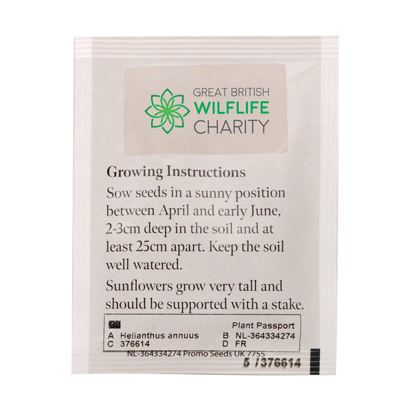 Seed Packet with Sticker to back Sun Flower
