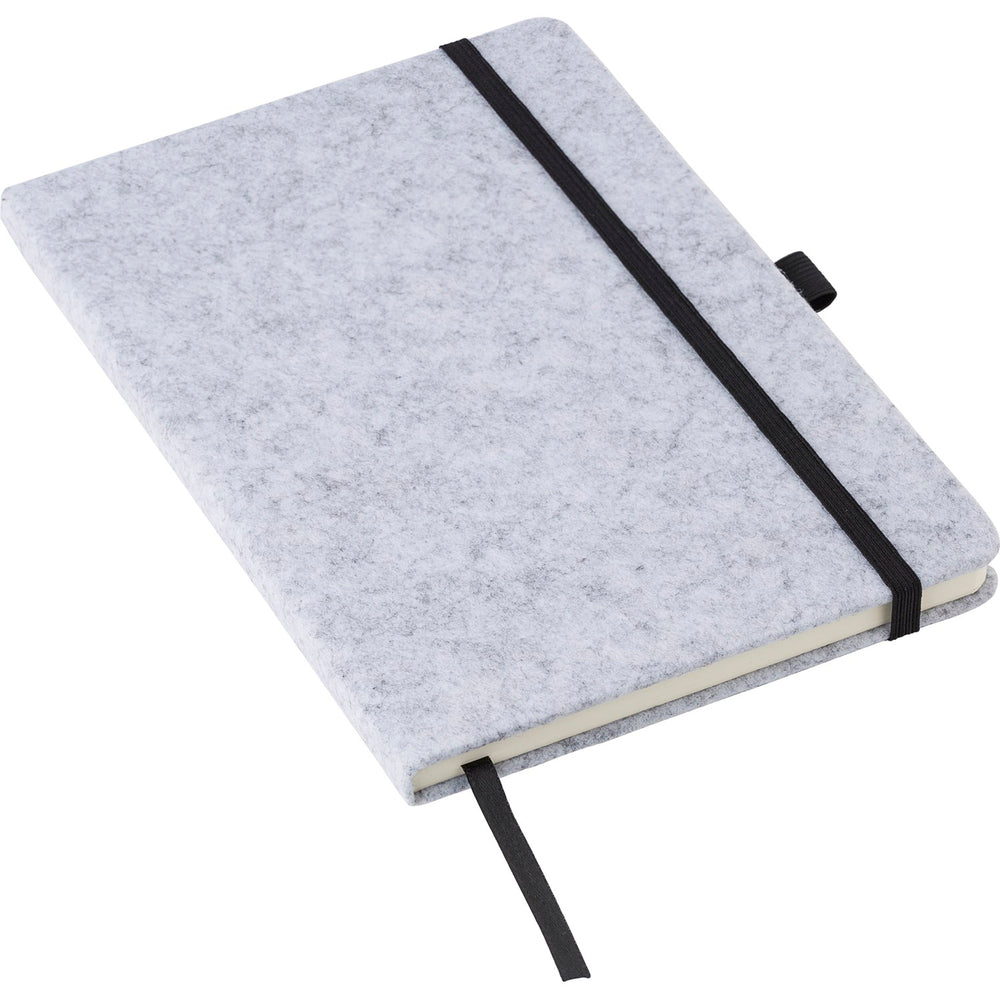 Branded Treworgie RPET felt notebook (A5)