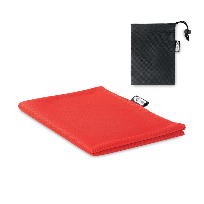 Branded RPET sports towel and pouch