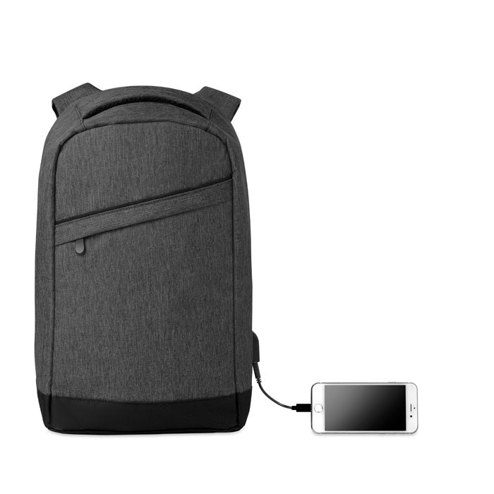 Branded 2 tone backpack incl USB plug