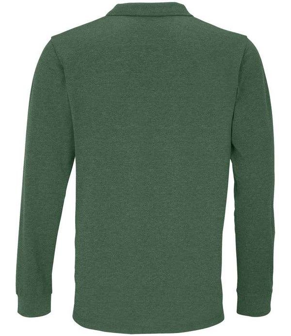 SOL'S Unisex Planet Long Sleeve Piqué Polo Shirt Bottle Green