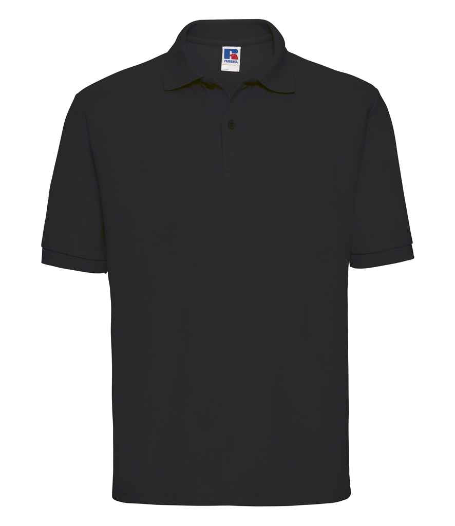 Russell Poly/Cotton Piqué Polo Shirt Black