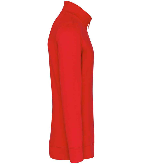 Kariban Zip Neck Sweatshirt Red