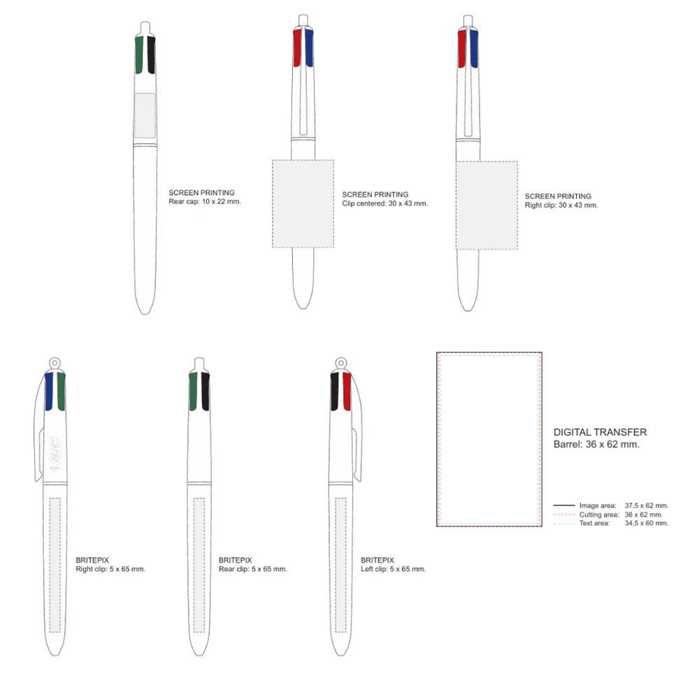 BIC® 4 Colours ballpen White/Black