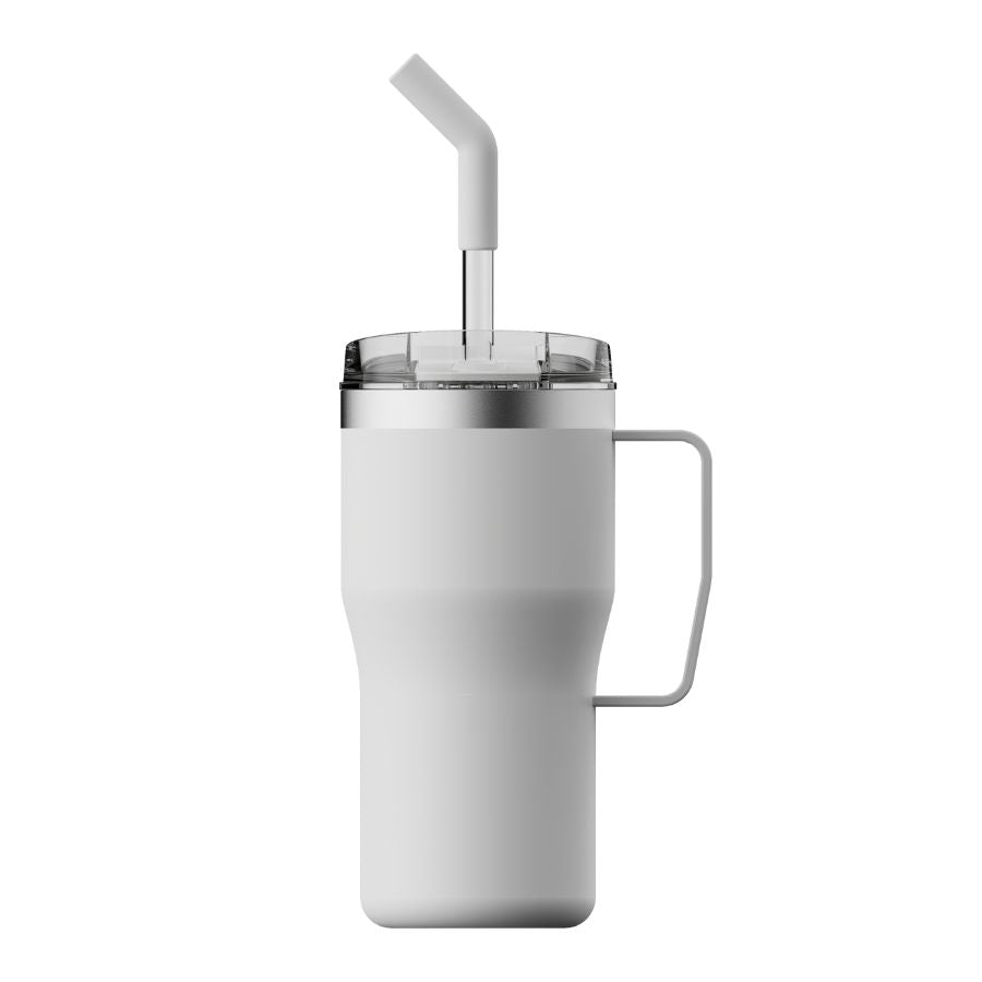 Tahoe recycled cup with handle and straw - 590ml