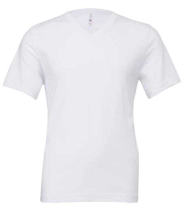 Canvas Unisex Jersey V Neck T-Shirt White