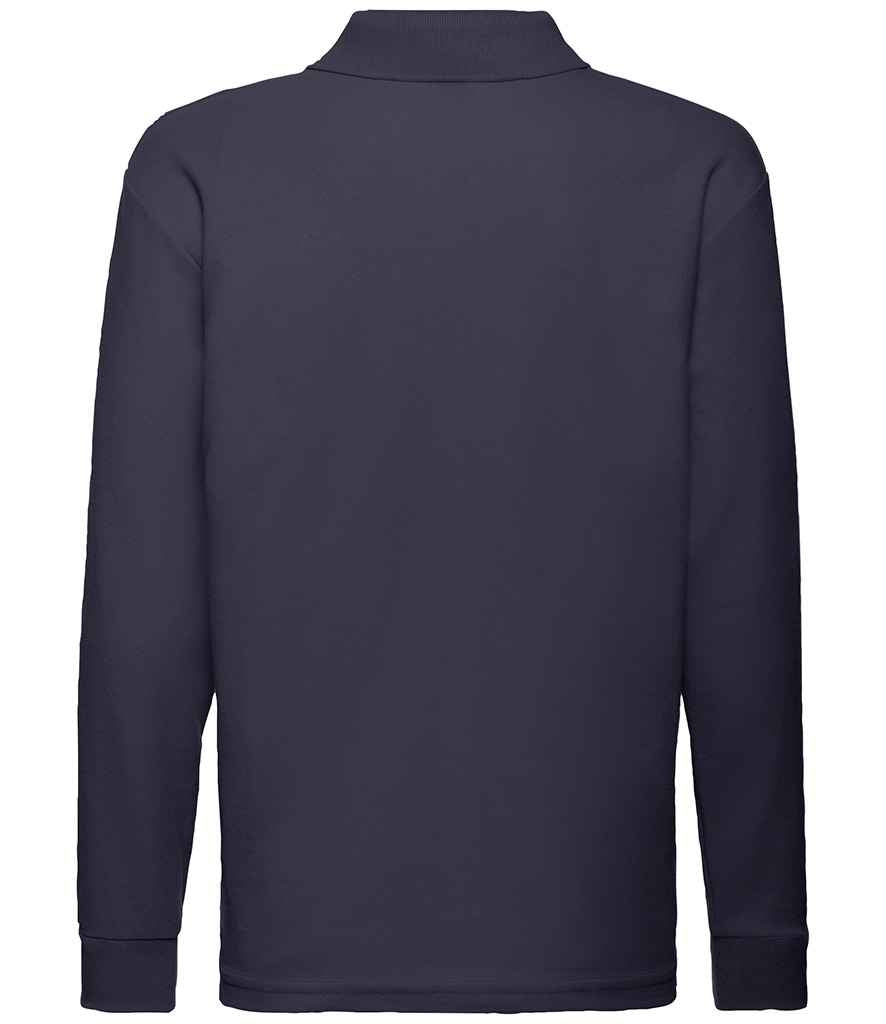 Fruit of the Loom Kids Long Sleeve Poly/Cotton Piqué Polo Shirt Deep Navy