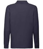 Fruit of the Loom Kids Long Sleeve Poly/Cotton Piqué Polo Shirt Deep Navy