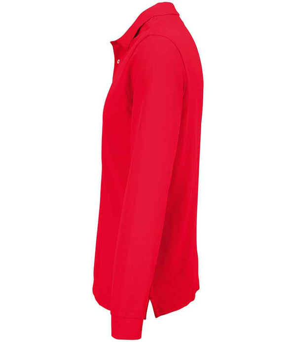 SOL'S Unisex Pacific Long Sleeve Piqué Polo Shirt Red