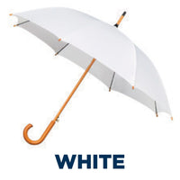 Classic Automatic Walking Umbrella with Wooden Crook Handle - 1050mm