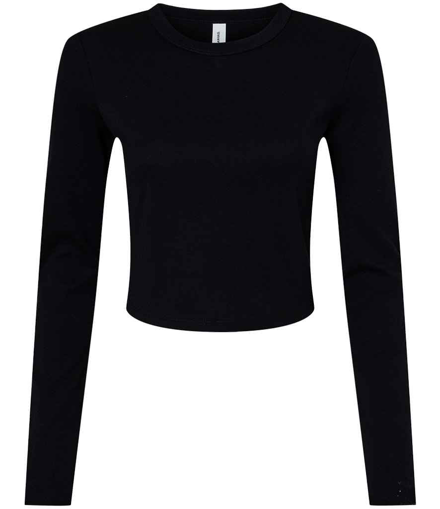 Bella Micro Rib Long Sleeve Baby T-Shirt Solid Black Blend