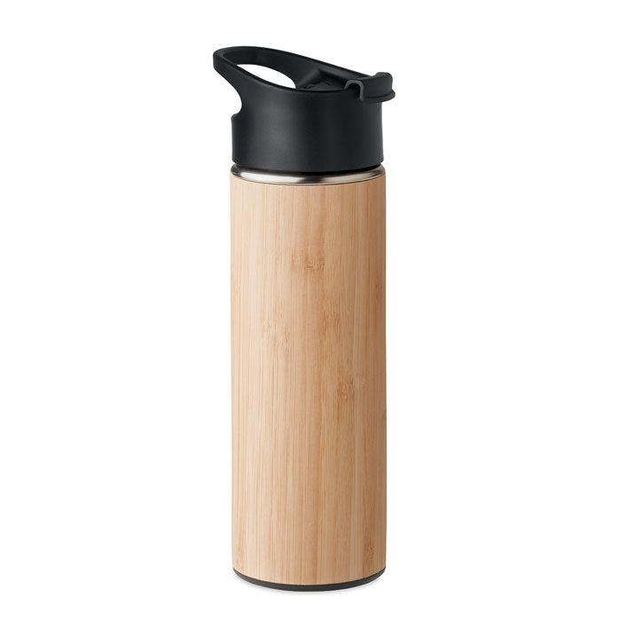 Branded Double wall bamboo flask 450ml