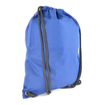 Branded 300D polyester drawstring bag with Thick cord and Side zip pocket