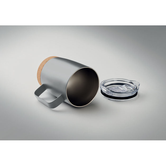 Branded Double wall tumbler 300ml with Cork Base