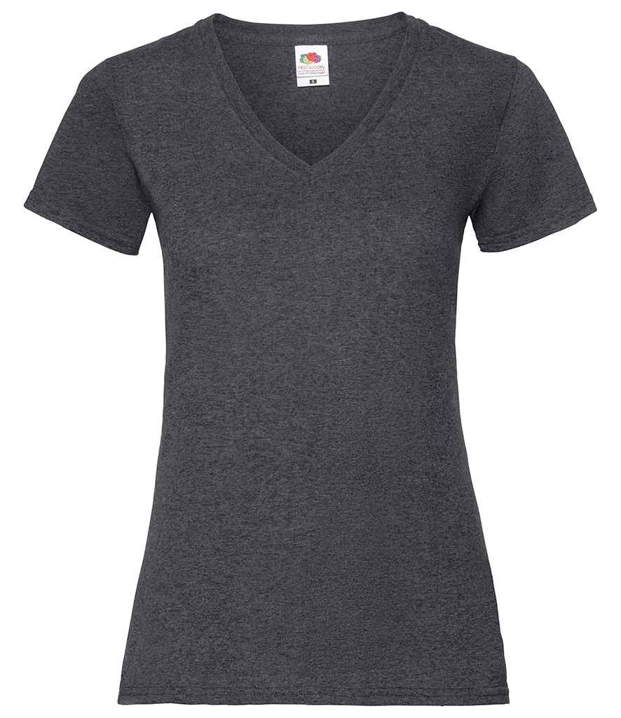 Fruit of the Loom Lady Fit Value V Neck T-Shirt Dark Heather