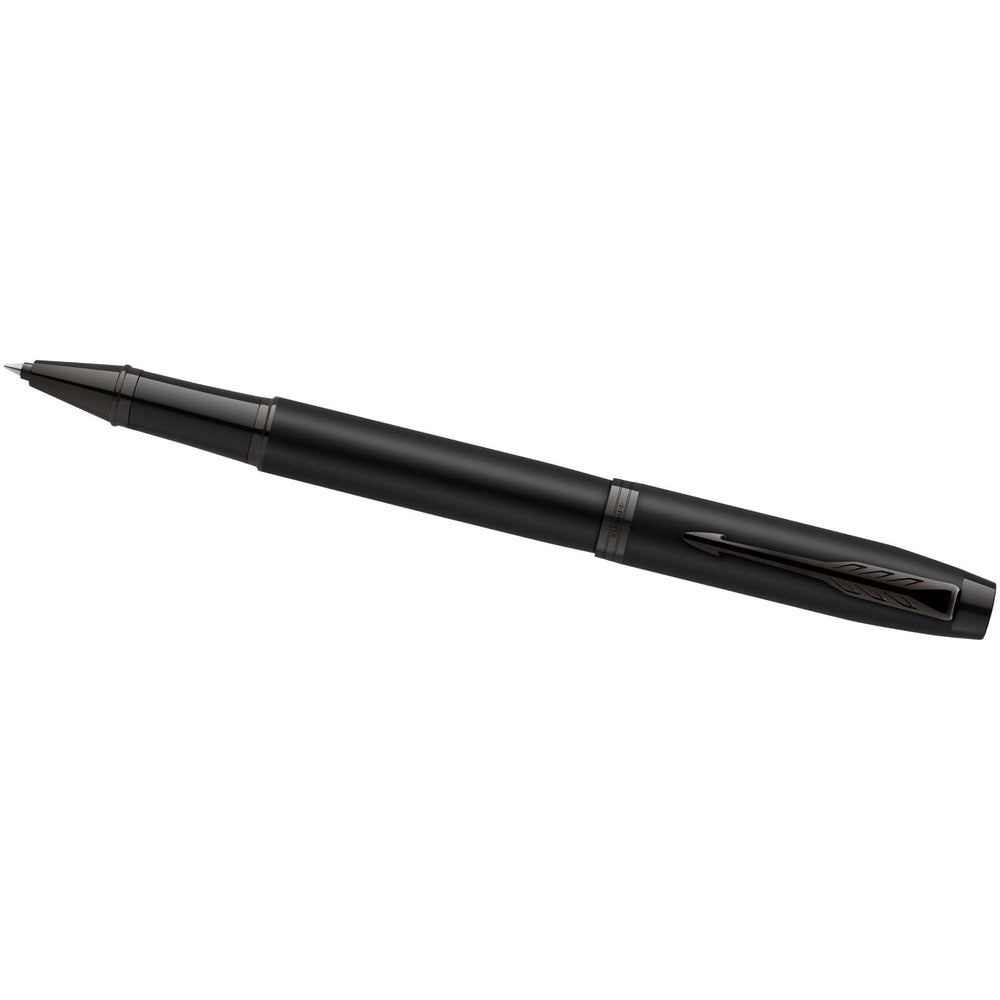 Branded Parker IM achromatic ballpoint and rollerball pen set with gift box