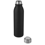 Branded Harper 700 ml stainless steel water bottle with metal loop