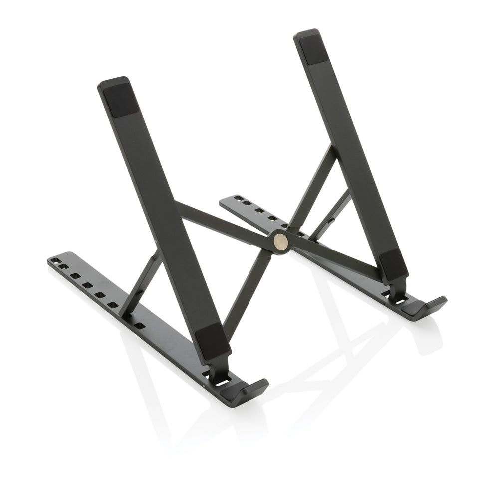 Branded Terra RCS recycled aluminium universal laptop/tablet stand